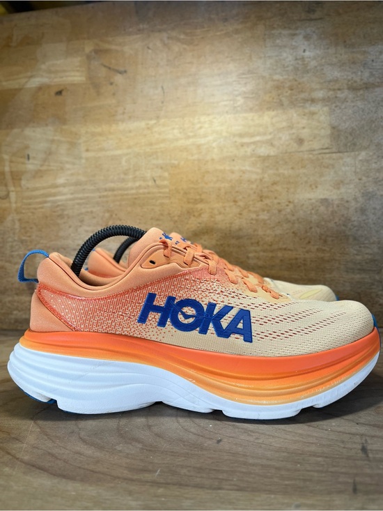 Hoka One One Other - Hoka One One Bondi 8 REFLECTIVE Mens Size 9 Running Shoes Sneakers Orange Blue
